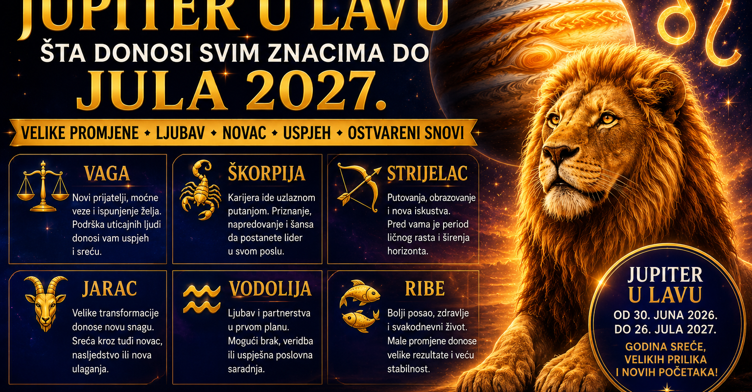 Jupiter u Lavu: Horoskop za Vagu, Škorpiju, Strijelca, Jarca, Vodoliju i Ribe