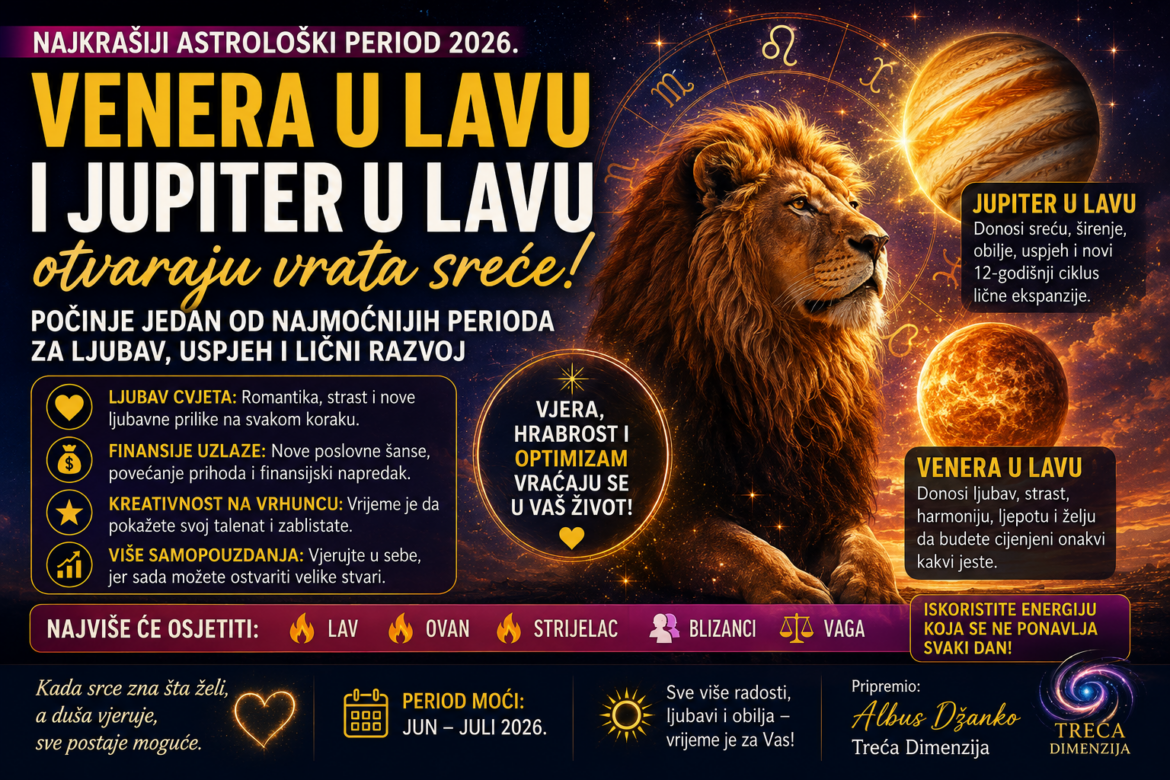 Venera i Jupiter u Lavu donose sreću: Počinje jedan od najmoćnijih astroloških perioda 2026. godine