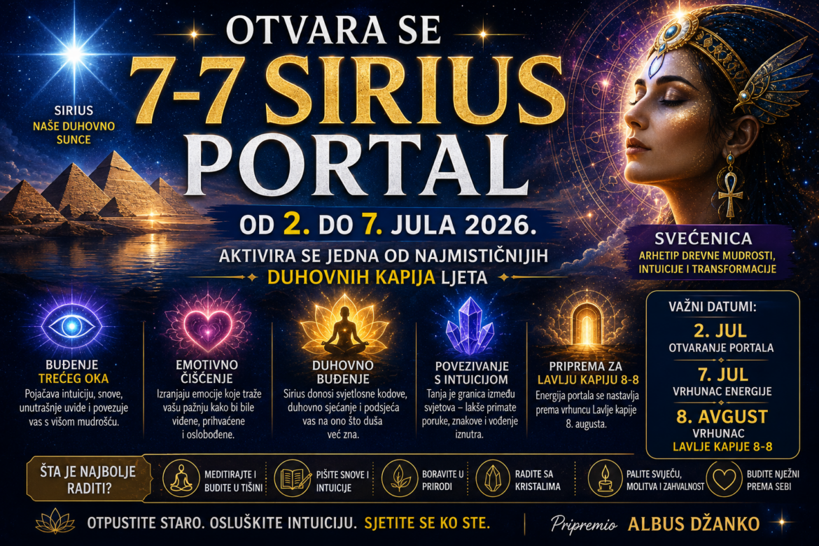 7-7 Sirius portal 2026 donosi duhovno buđenje, intuiciju i emotivno čišćenje
