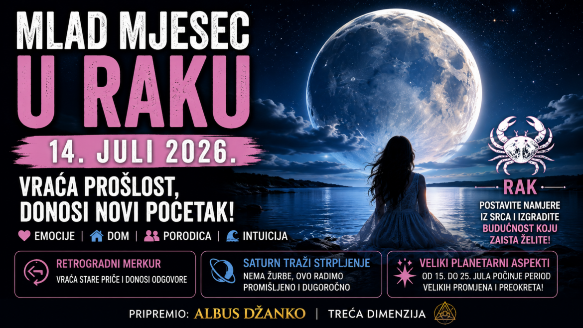 Mlad Mjesec u Raku 14. jula 2026. vraća prošlost: Stiže vrijeme velikih odluka i potpunog životnog preobražaja