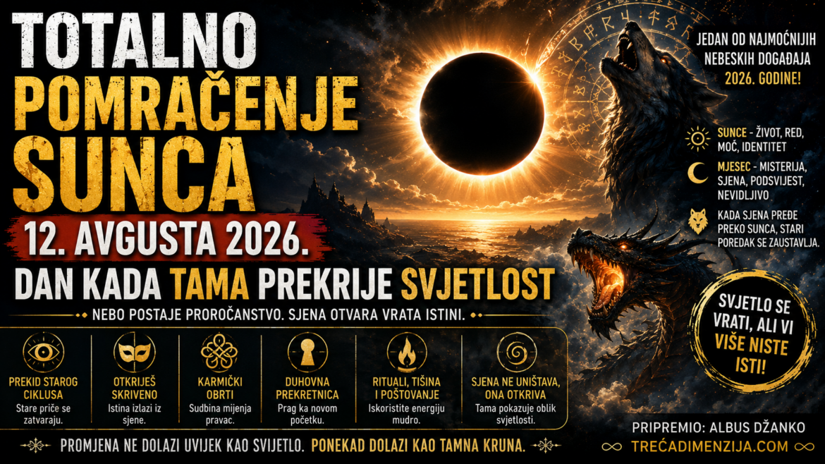 Totalno pomračenje Sunca 12. avgusta 2026: Dan kada tama prekrije Sunce i pokrene sudbinske promjene